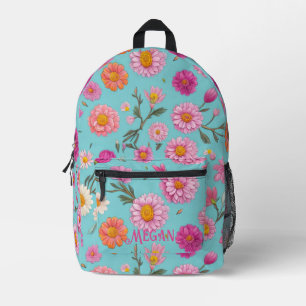 Sac À Dos Imprimé Cottage noyau floral blanc marguerites fleurs rose
