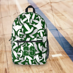 Sac À Dos Imprimé Couleurs de l'équipe de volley-ball blanc vert ave