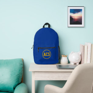 Sac À Dos Imprimé Couleurs et lettres de l'école Royal Blue et Or