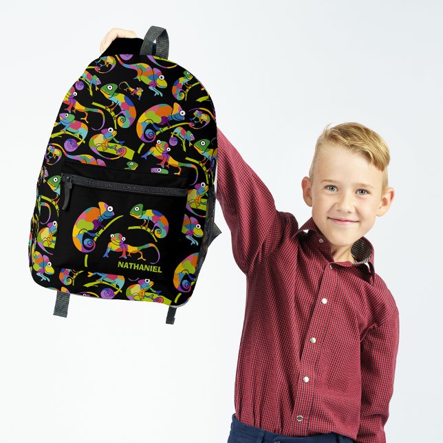 Sac À Dos Imprimé Couleurs vives, Noir (Créateur téléchargé)