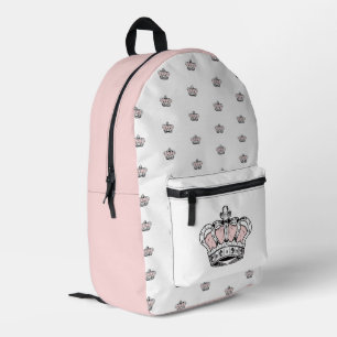 Sac À Dos Imprimé Couronne Rose Reine Royale Glamour Fille Esthétiqu