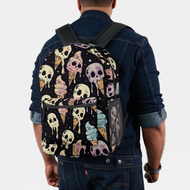 Sac À Dos Imprimé Crâne d'été Goth Skuls Crème de glace Éffrayant (Insitu (Modèle))