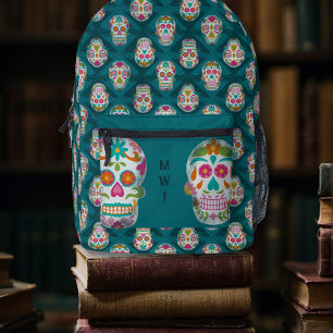 Sac À Dos Imprimé Crânes de sucre Dia De Los Muertos Monogramme