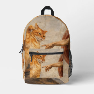 Sac À Dos Imprimé Création d'Adam avec le chat Sarca, une œuvre d'ar