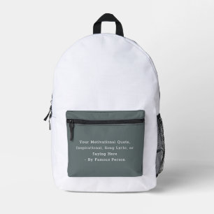 Sac À Dos Imprimé Créez Votre Propre Citation Motivationnelle Inspir
