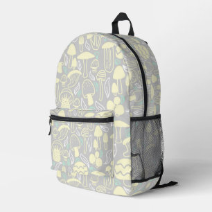 Sac À Dos Imprimé Crème grise aux champignons