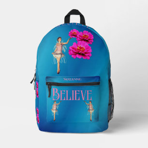 Sac À Dos Imprimé Croire Fée Et Fleurs Roses Inspirantes