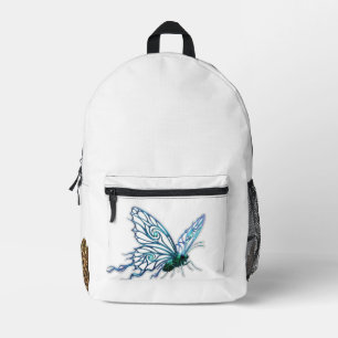 Sac À Dos Imprimé Croquis artistique du papillon bleu - Eve blanche 