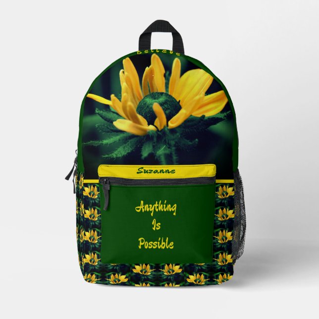 Sac À Dos Imprimé Croyez Que Tout Est Possible Floral Inspirationnel (Recto)