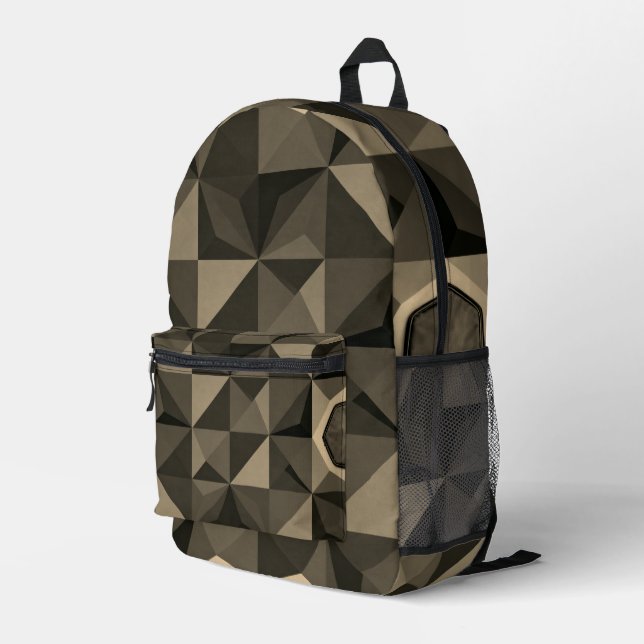 Sac À Dos Imprimé Crystal Blue Low‑Poly Geometric Backpack (Coin arrière droit)
