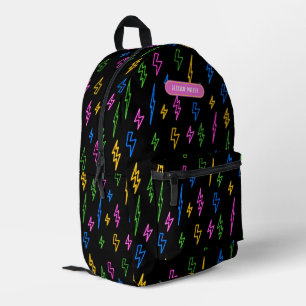 Sac À Dos Imprimé Custom Colorful 80's Retro Neon Lightning School