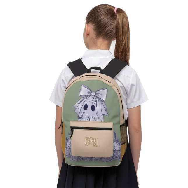 Sac À Dos Imprimé Custom Name Back to School Cute Ghost (Créateur téléchargé)