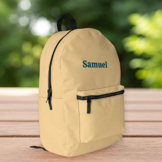 Sac À Dos Imprimé Custom Yellow Backpack for Him and Her