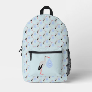 Sac À Dos Imprimé Cute Blue Baby Boy Stork