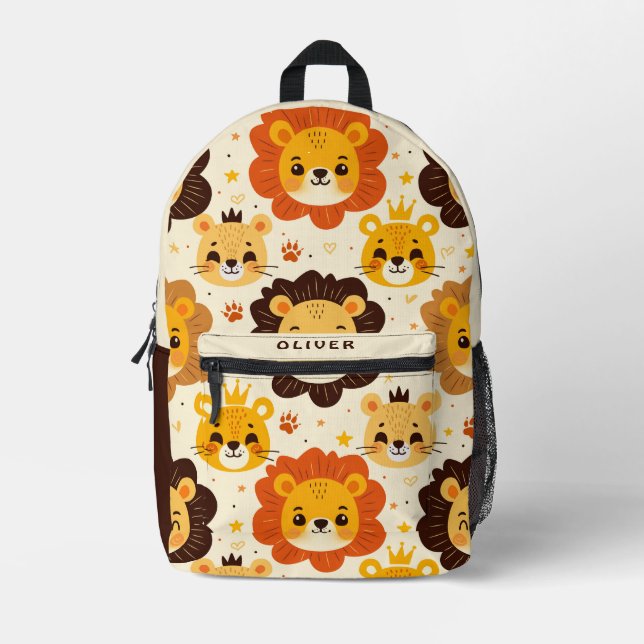 Sac À Dos Imprimé Cute Cartoon Lion Faces  (Recto)