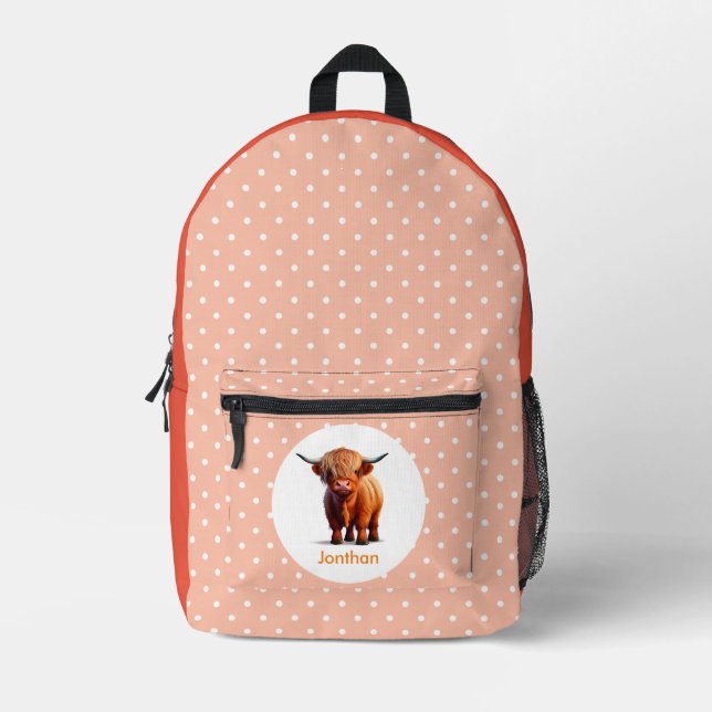 Sac À Dos Imprimé Cute Cow Highlander (Recto)