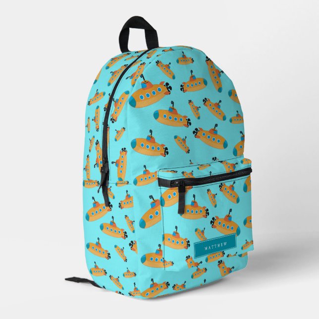 Sac À Dos Imprimé Cute Motif sous-marin École personnalisée (Coin arrière gauche)