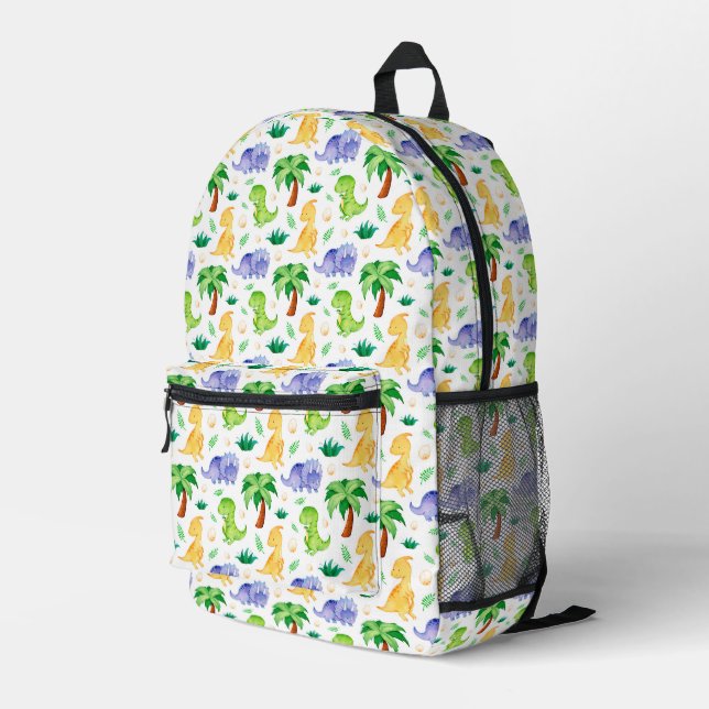 Sac À Dos Imprimé Cute Neon Aquarelle Dinosaur Motif (Coin arrière droit)