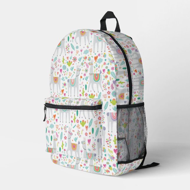 Sac À Dos Imprimé Cute Pastel Llama Motif (Coin arrière droit)