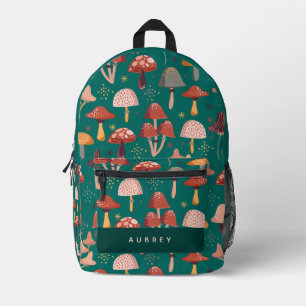 Sac À Dos Imprimé Cute rose et rouge Motif de champignons vert
