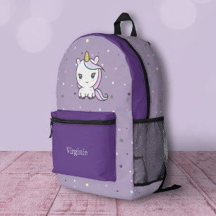 Sac À Dos Imprimé Cute Unicorn violet