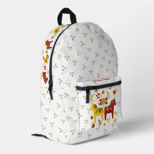 Sac À Dos Imprimé Dala folklorique suédoise Cheval l Rouge et Jaune