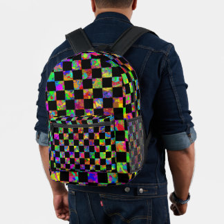 Sac À Dos Imprimé Damier avec taches de peinture 