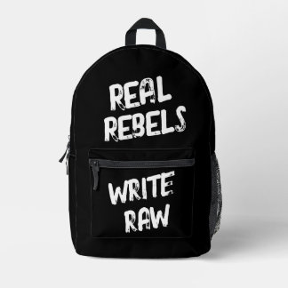 Sac À Dos Imprimé De vrais rebelles écrivent brut, noir cool
