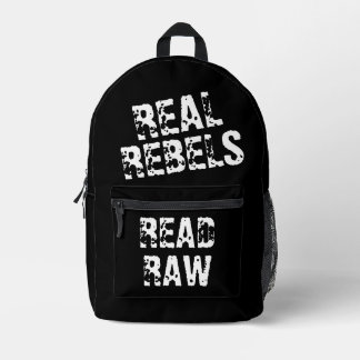 Sac À Dos Imprimé De vrais rebelles lisent brut et cool en noir