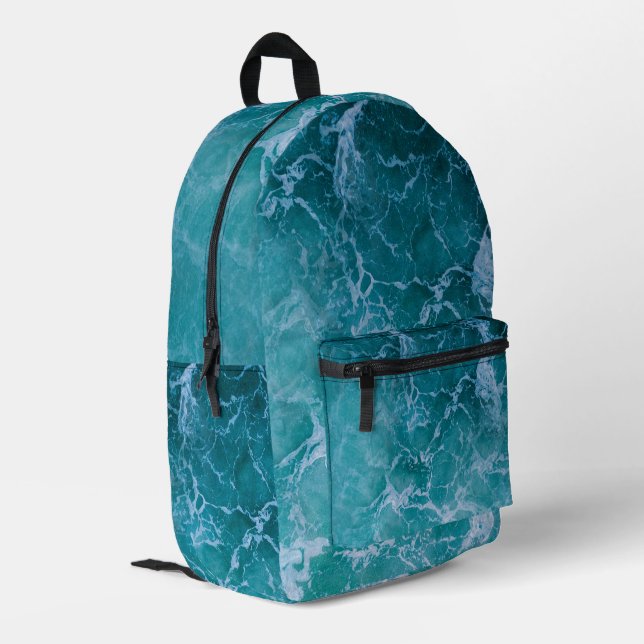 Sac À Dos Imprimé Deep Blue Ocean Waves School (Coin arrière gauche)