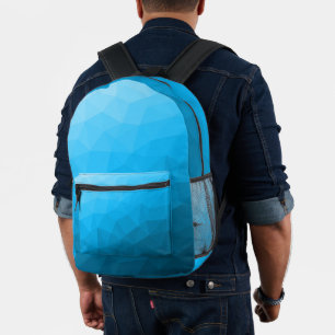 Sac À Dos Imprimé Dégradé de cyan bleu clair Motif de maille géométr