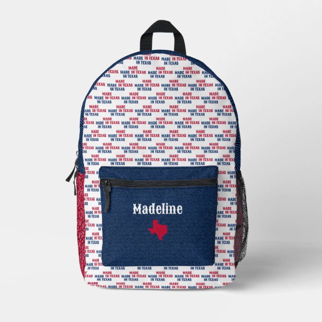 Sac À Dos Imprimé Dénim bleu et Bandana rouge Imprimer Texas Baby (Recto)