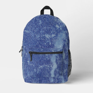Sac À Dos Imprimé Dénim Washed Design No. 12 @ Emporio Moffa
