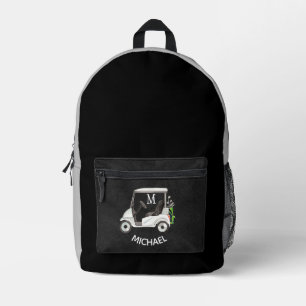 Sac À Dos Imprimé Design Black Grey Golf Design Nom du monogramme