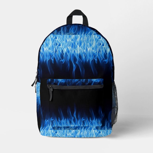 Sac À Dos Imprimé Design des flammes bleues (Recto)