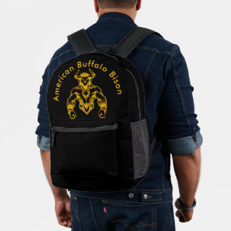Sac À Dos Imprimé Design graphique Gold Bold Bison