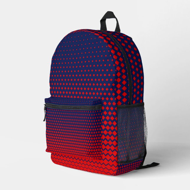 Sac À Dos Imprimé Design Motif bleu rouge (Coin arrière droit)