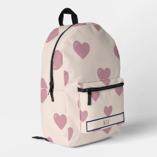 Sac À Dos Imprimé Dessin cardiaque I Nom personnalisé