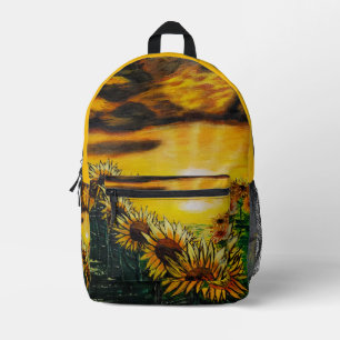 Sac À Dos Imprimé DG Peintures Champs de Tournesols