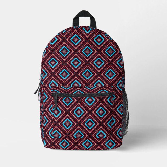 Sac À Dos Imprimé Diamant Bleu (Recto)