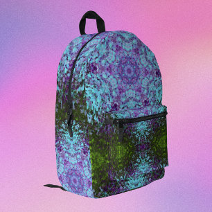 Sac À Dos Imprimé Digital Mandala Green Blue et violet