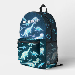 Sac À Dos Imprimé Dinosaur Bleu Moderne Fun Fluorescent