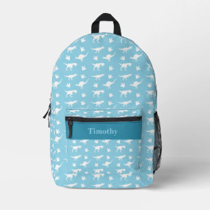 Sac À Dos Imprimé Dinosaure bleu et blanc personnalisé