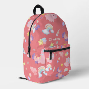 Sac À Dos Imprimé Dinosaure doux rose arc-en-ciel Motif pastel