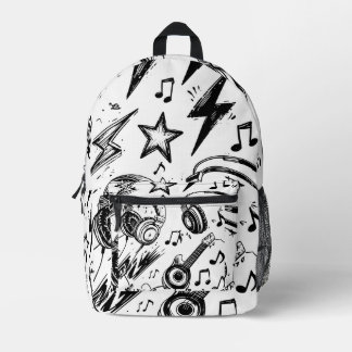 Sac À Dos Imprimé Doodle Edge – Teen Sketch Style Backpack