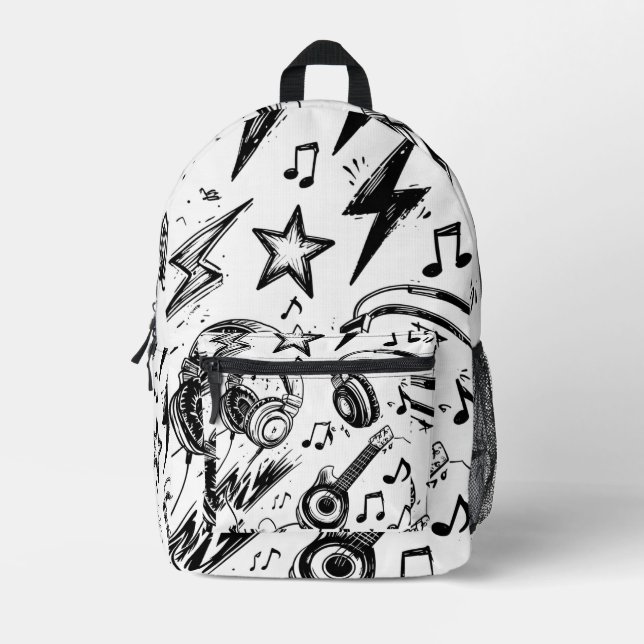 Sac À Dos Imprimé Doodle Edge – Teen Sketch Style Backpack (Recto)