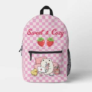 Sac À Dos Imprimé Doux et Cosy Grenouille Mignonne à Carreaux de Fra