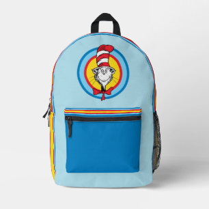 Sac À Dos Imprimé Dr. Seuss Graphisme de tête de Chat dans le Chap