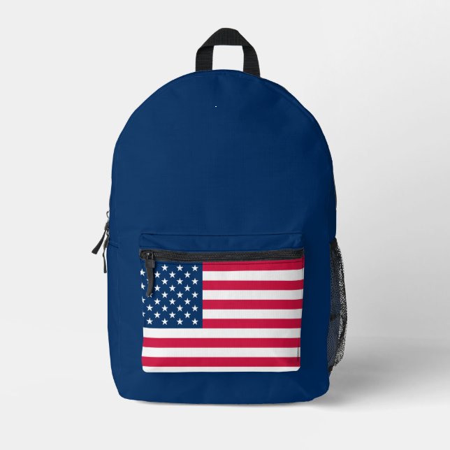 Sac À Dos Imprimé Drapeau américain bleu (Recto)