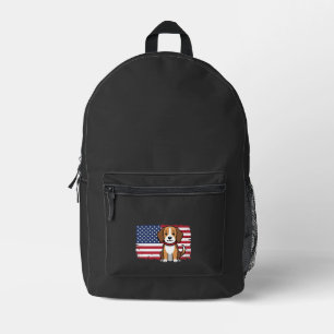 Sac À Dos Imprimé Drapeau Américain Chien Vectoriel Patriotique